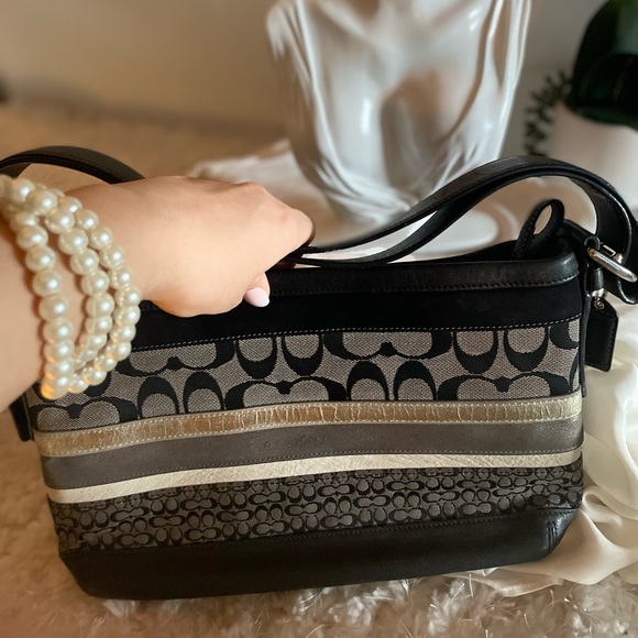 COACH STRIPED E/W SHOULDER BAG - Picture 12 of 12